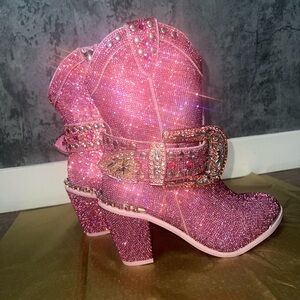 DOLLS KILL SHERIFF SHINE COWBOY BOOTS - PINK ~ SIZE 6 ~ NWOT